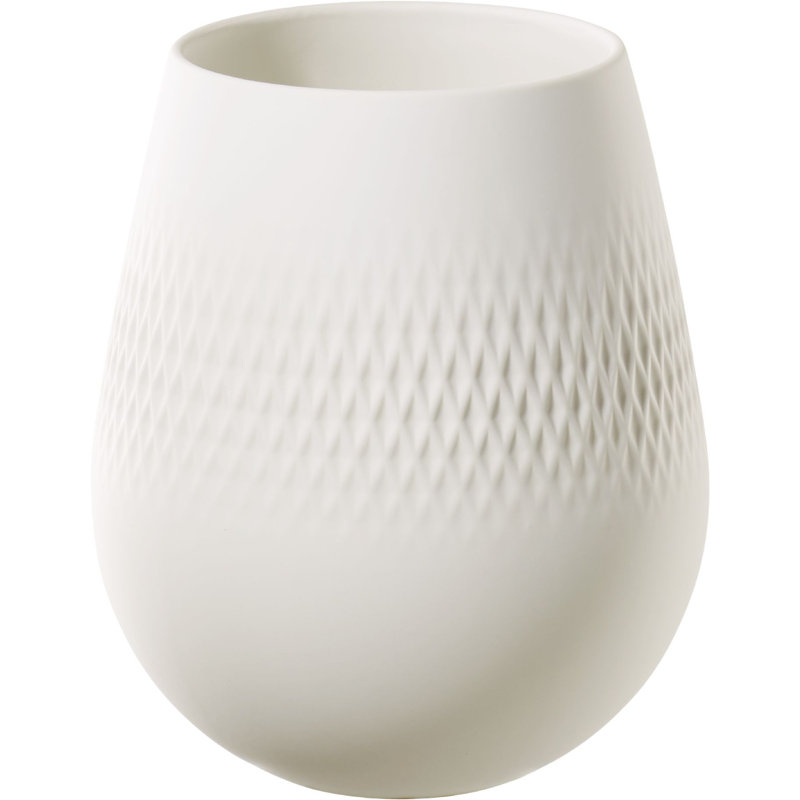 Grand vase Villeroy & Boch, H 5,5 po x l 5 po x P 5 po, Blanc mat