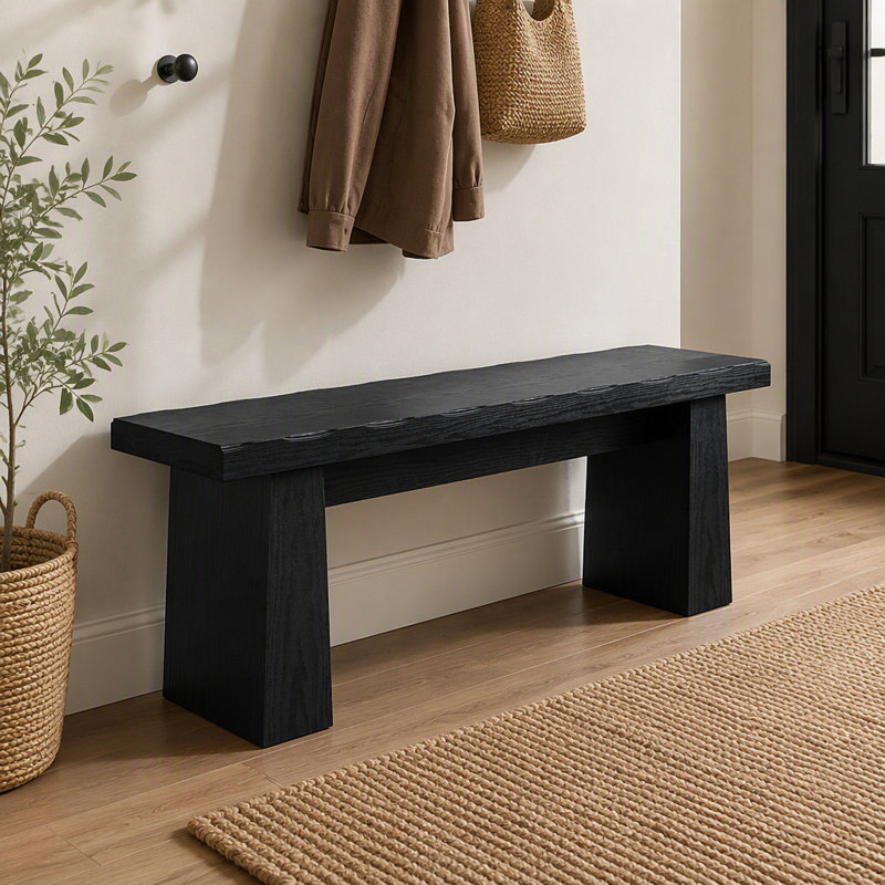 Banc de salle à manger moderne en bois noir avec banc d'entrée et banc en MDF pour salon