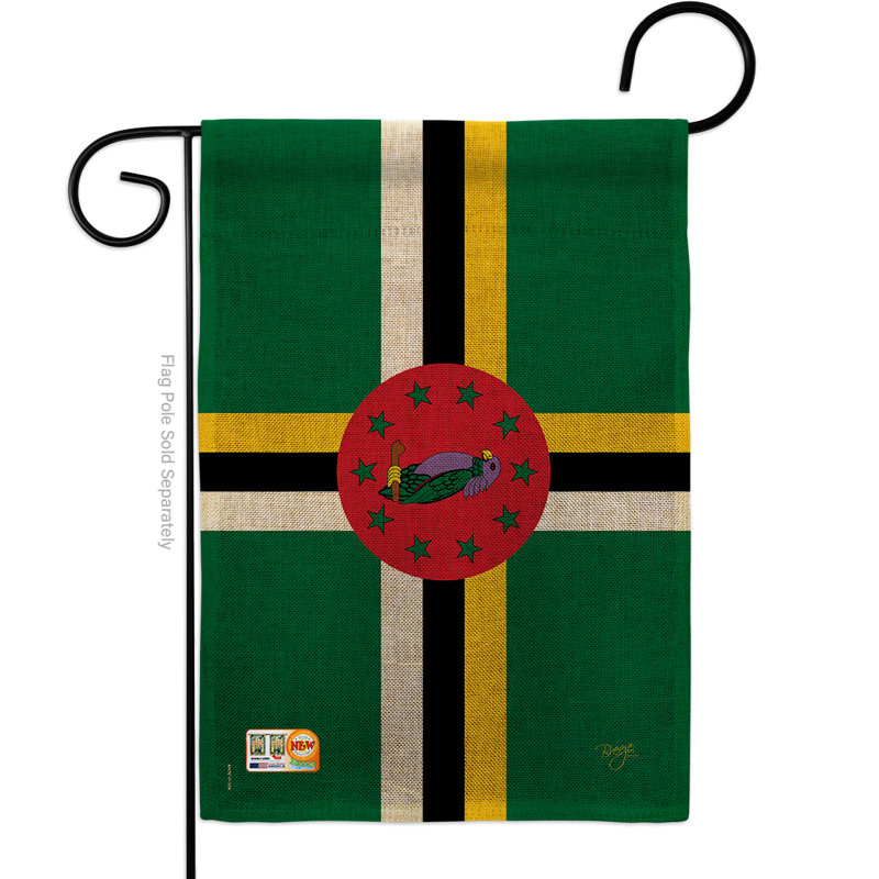 Polyester de 2 côtés 18,5 x 13 po dominique drapeau de jardin