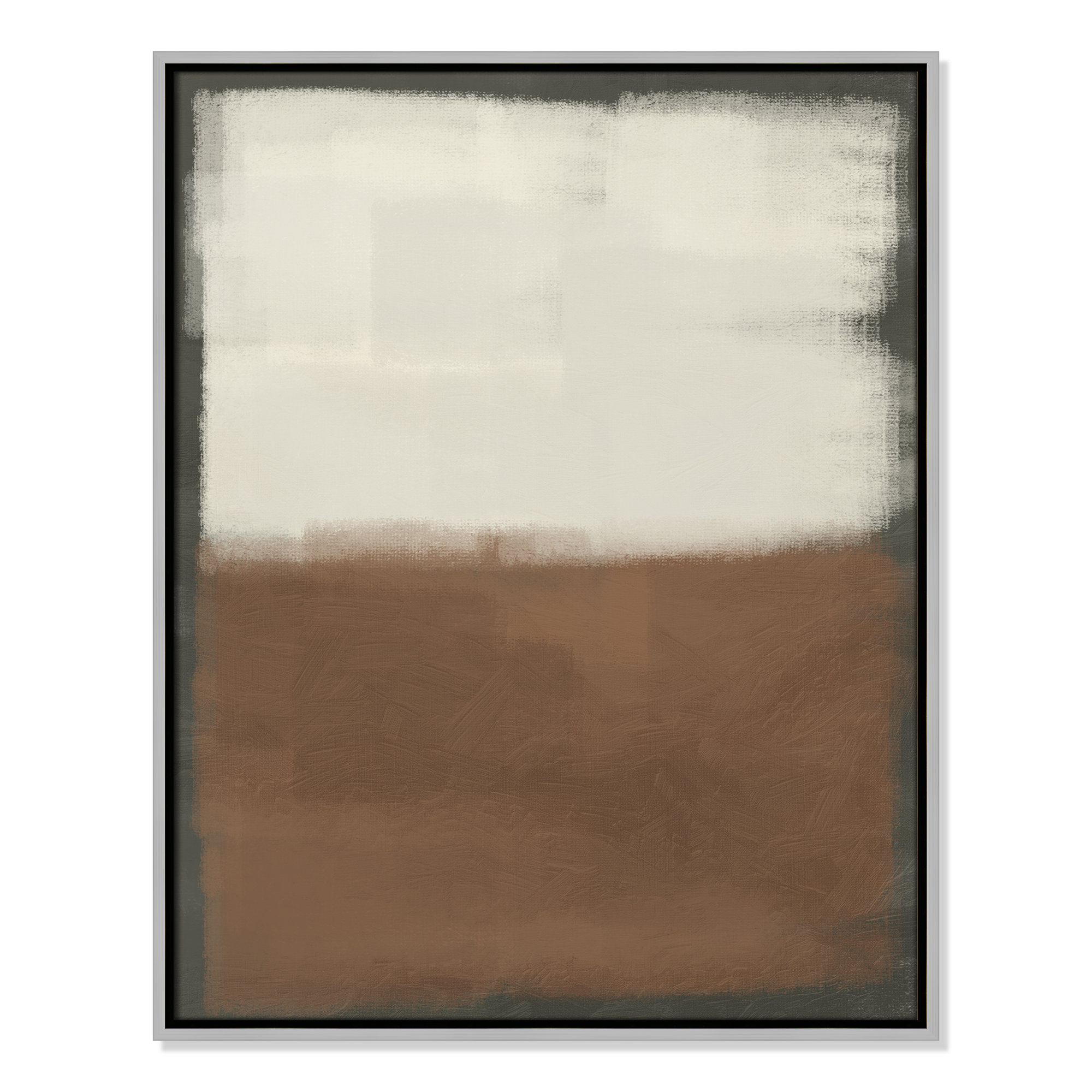 Alabaster Burst 2 - Floater Frame Print on Canvas, Silver , 29.5" H x 23.5" W x 2" D