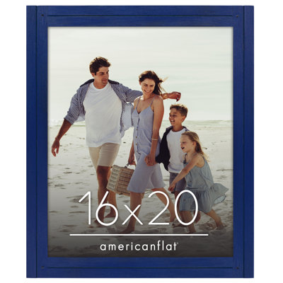 Cadre photo - Cadre photo rustique avec bois d'ingénierie texturé, verre incassable et fond de chevalet - Affichage horizontal et vertical