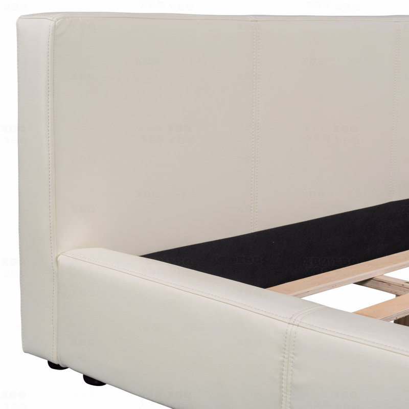 Lit double, [Revêtement beige élégant], Lit double