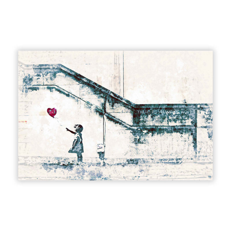 'There is Always Hope Girl with Red Balloon' by Banksy -  Picture Frame Painting Print on Paper, Unframed Paper