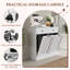 Armoire poubelle à double basculement 15 gallons, finition texturée, rangement caché pour la cuisine et le salon - blanc-122720884