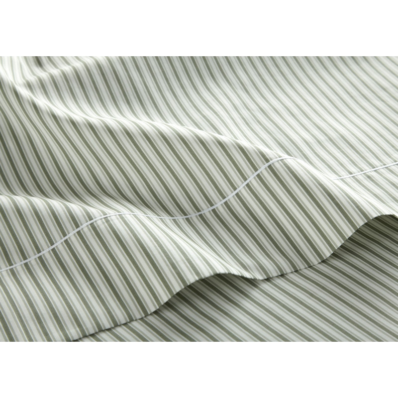 Windsor Stripe Classic Printed Sheet Set, Stripe Moss, King Sheet Set with 2 Pillowcases