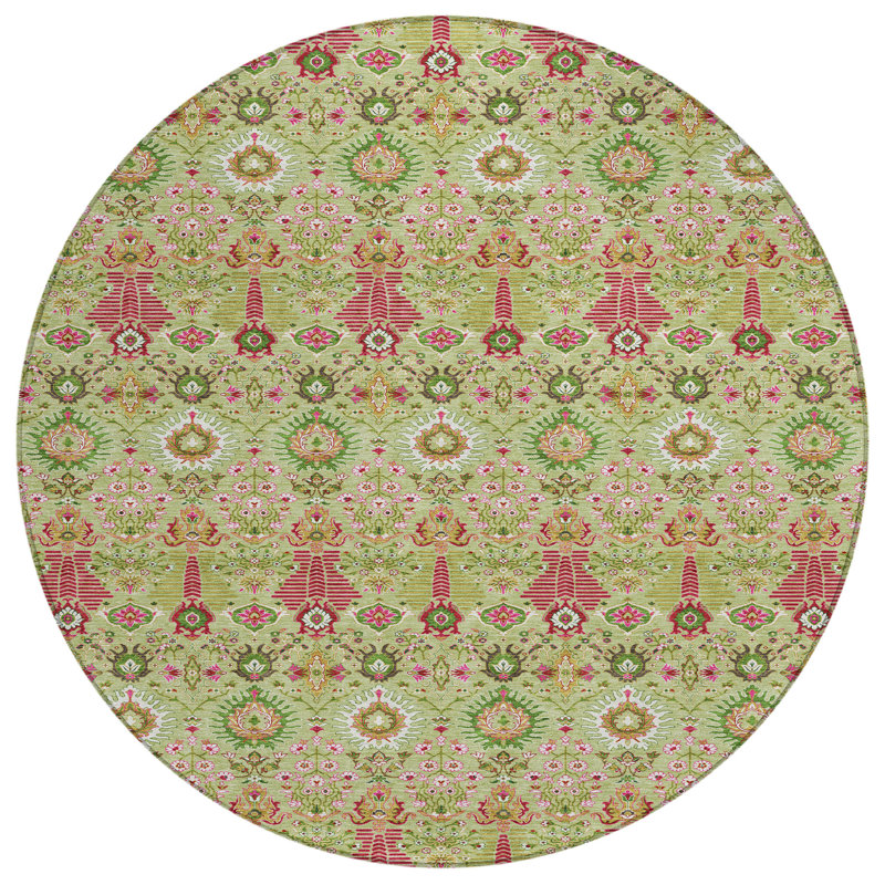 Tapis intérieur / extérieur lavable à la machine Gursevak ACN2251 Global, Rond 8 pi