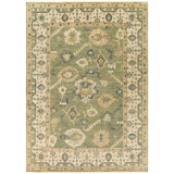 Hillcrest Wool Oriental Area Rug in Cream/Beige/Green
