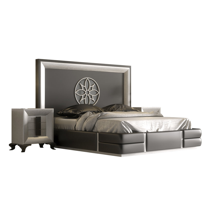 Annalya Vegan Leather Standard Bed, King, High Gloss