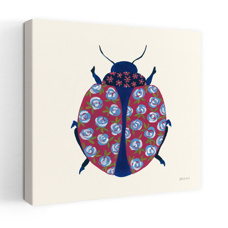 Blooming Beetle I Beetle, art floral, H 24 po x l 24 po