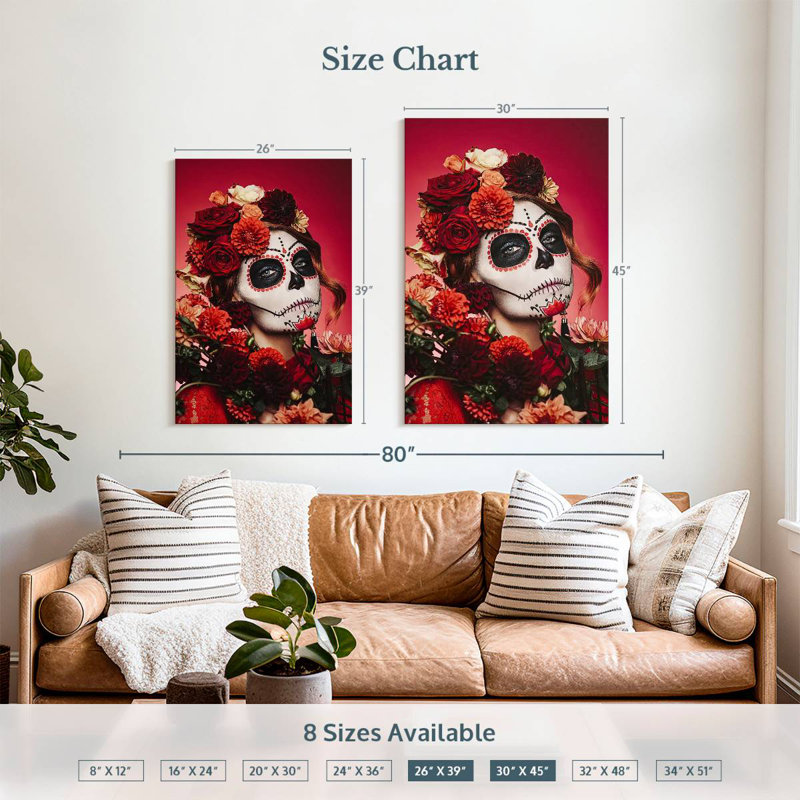 Femme Lelend Sugar Skull, H 39 po x l 26 po