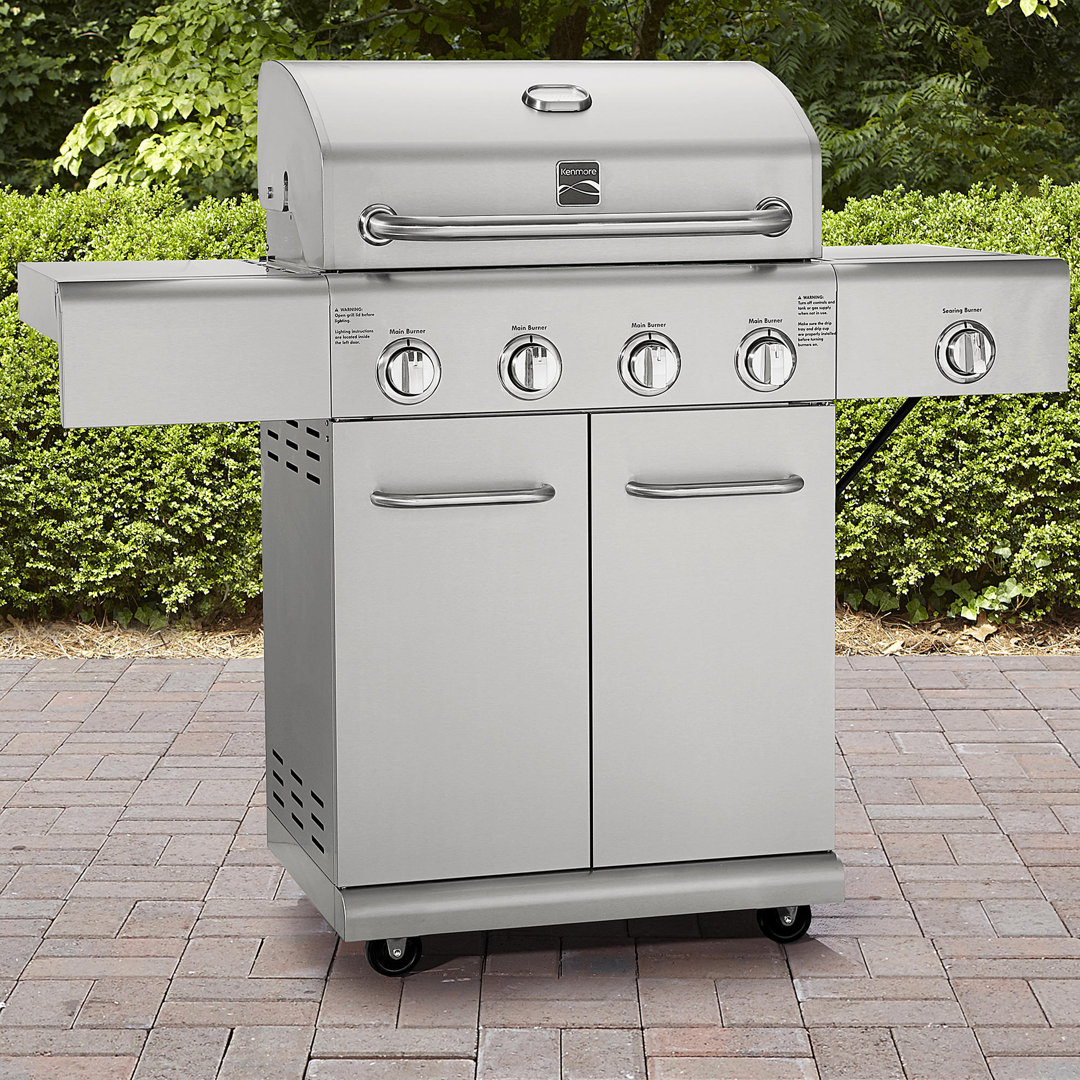 Kenmore 4 - Burner Free Standing Liquid Propane 52000 BTU Gas Grill with Cabinet Kenmore