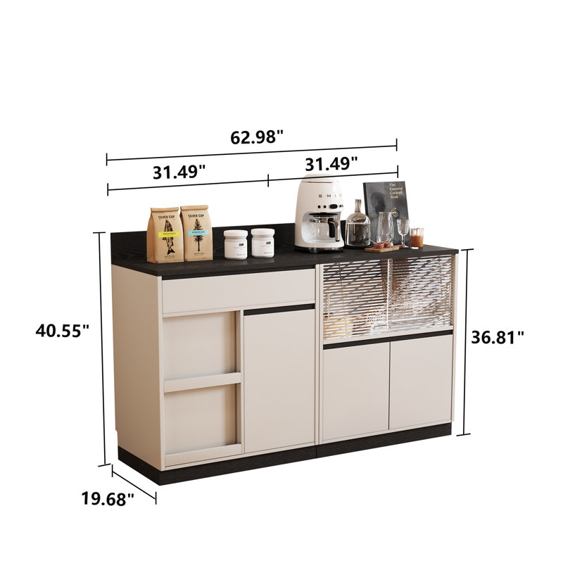 Armoire de rangement de 62,98 po de largeur pour le bureau ou la maison