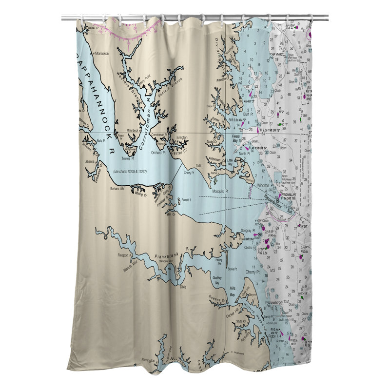 Rideau de douche simple chesapeake bay, va