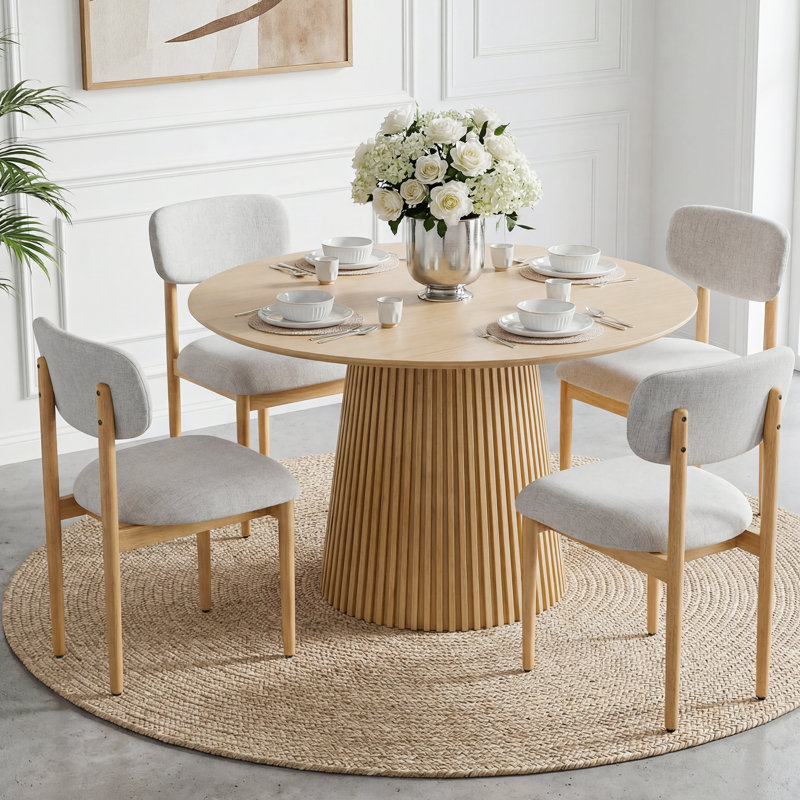 Archway 5 - Piece Solid Wood Round Dining Sets, Gray
