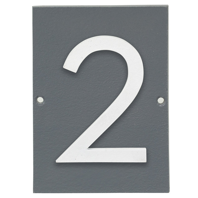 Plaque d’adresse murale sur 1 ligne flottante, Gris, Blanc, Oui
