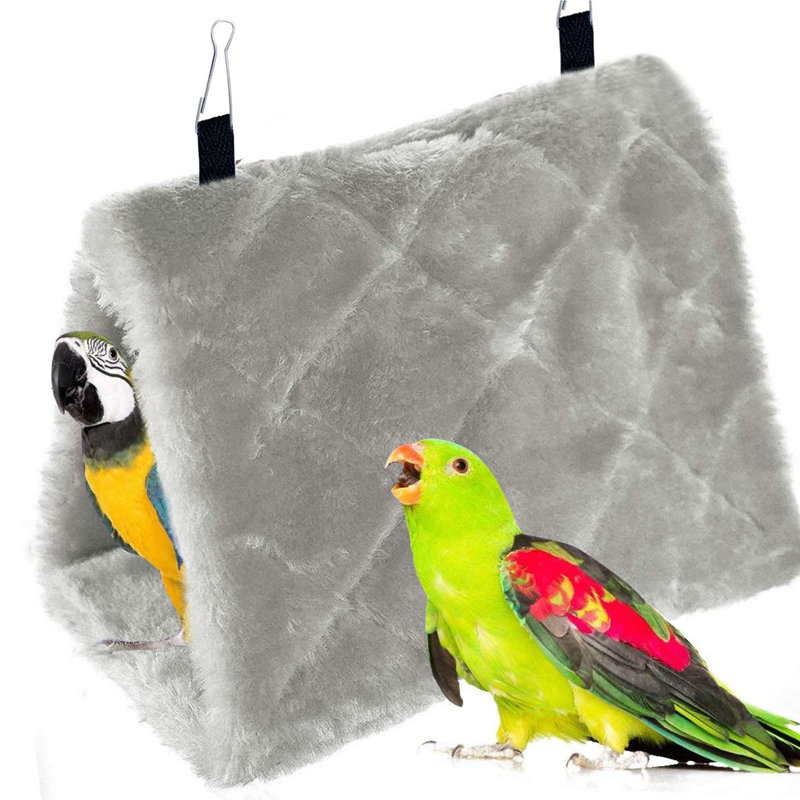 Maison de nid d'oiseaux d'hiver en peluche, Gris