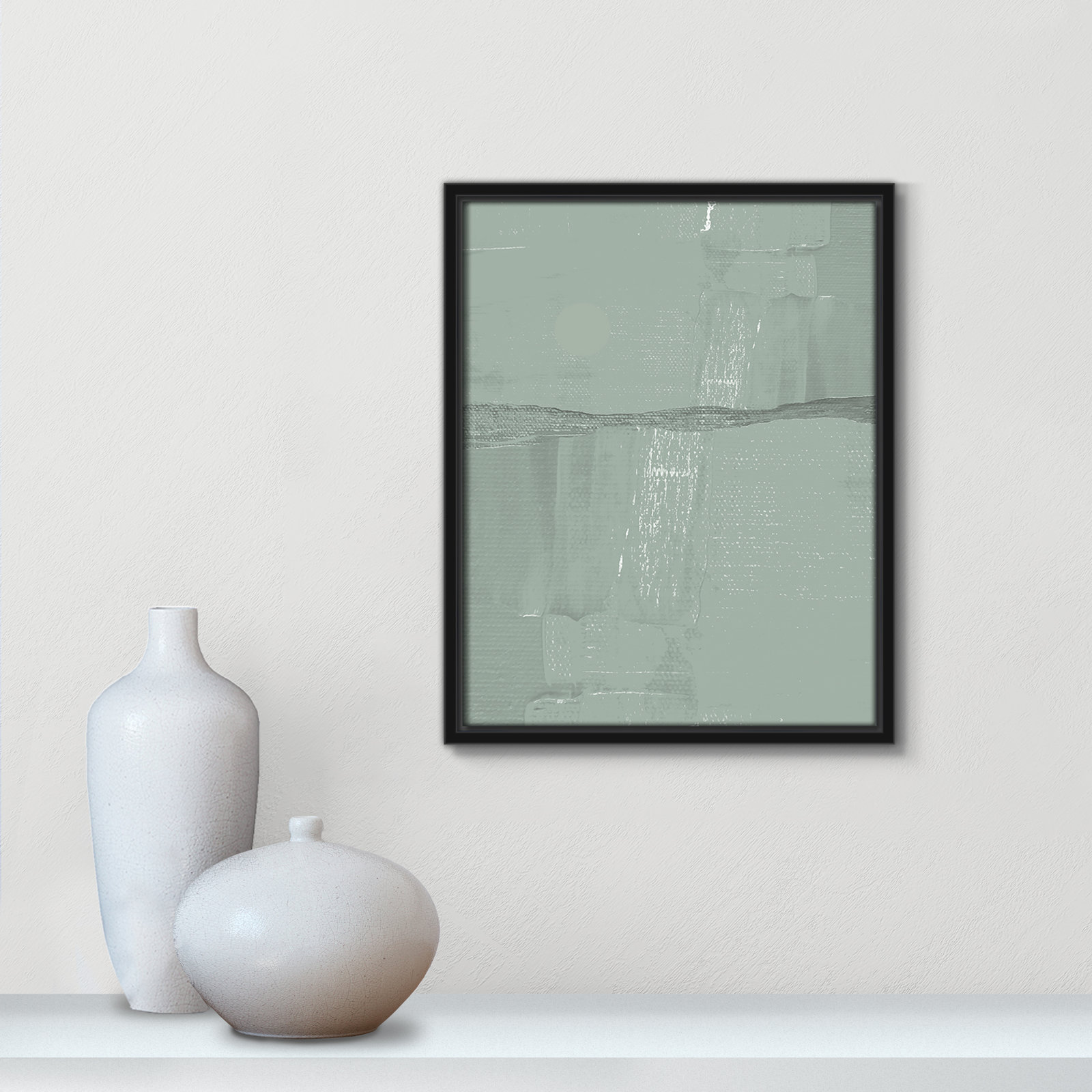 Attica "Sage Abstract" Print, Black , 15.5" H x 12.5" W x 2" D