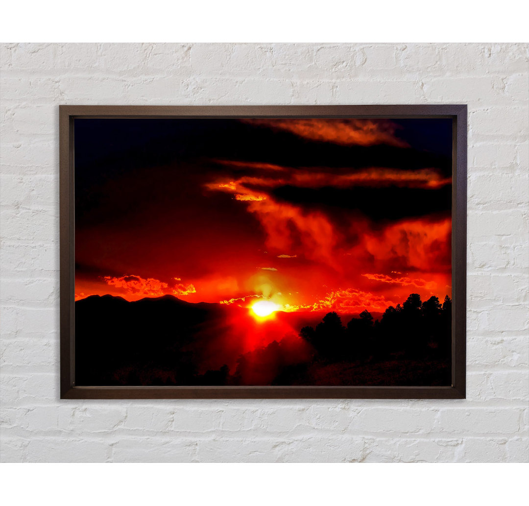 Vibrant Red Sun Clouds - Einzelbildrahmen Kunstdrucke auf Leinwand