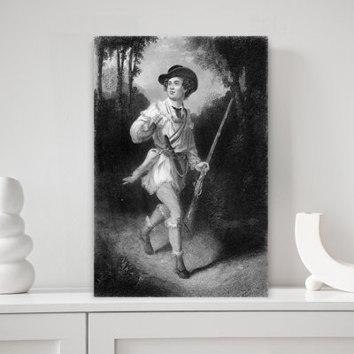 1700S 1770S A Morgan's Rifleman vêtu d'un uniforme de chemisier de chasse à franges tenant un fusil classique rétro, rétro, art mural