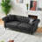 3+2 Seater Sofa Set Chesterfield ?tech Fabric Sofa,High-tech Fabric Roll Armrest Sofa,Upholstered Mid Century Modern Couch,3 Seat+2 Seat Combo Couch for Living Room, Office, Apartment-4351875