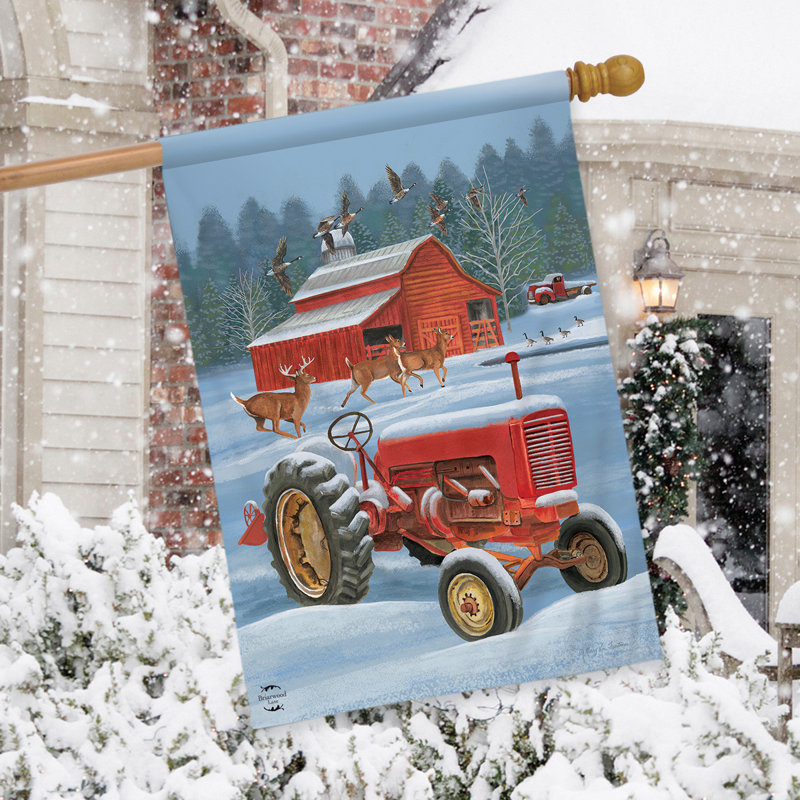 Hiver sur le drapeau de la ferme