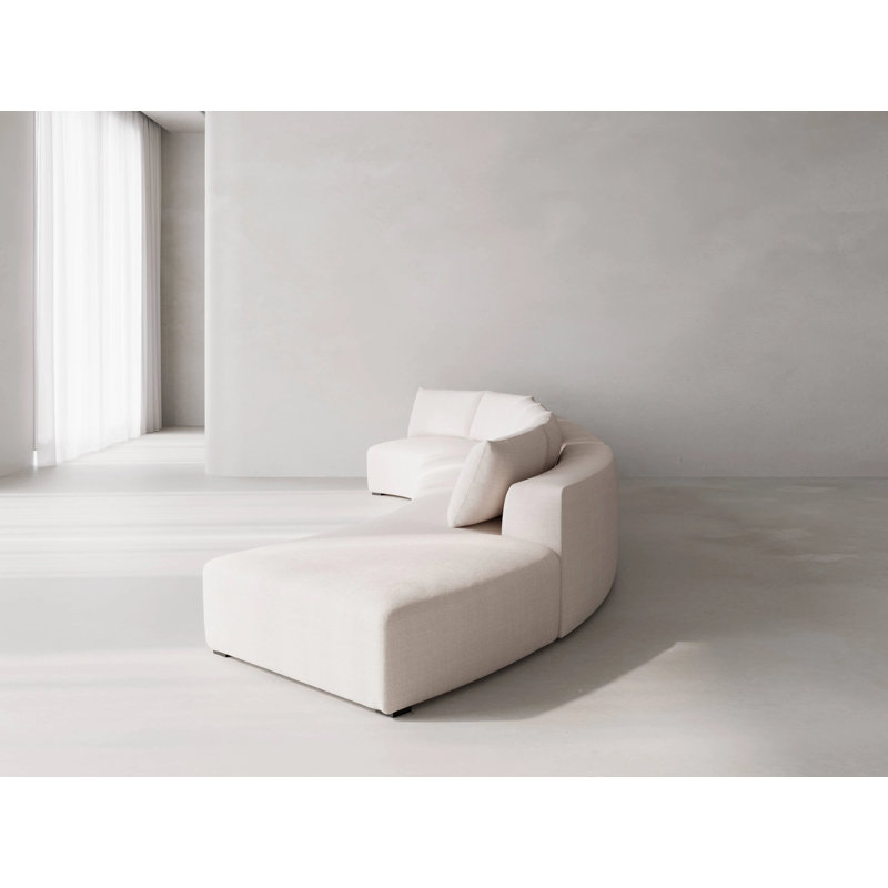 Canapé modulaire California, Mélange de polyester ivoire Nevis