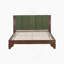 Cadre de lit grand en bois de pin de qualité supérieure, cadre de lit grand avec tête de lit inclus, lit Mid Century Modern, couleur noyer et vert-1731413214-1731413215