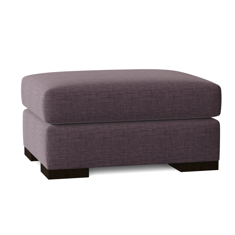 Branam Upholstered Ottoman, Lena Latte, Dark Brown