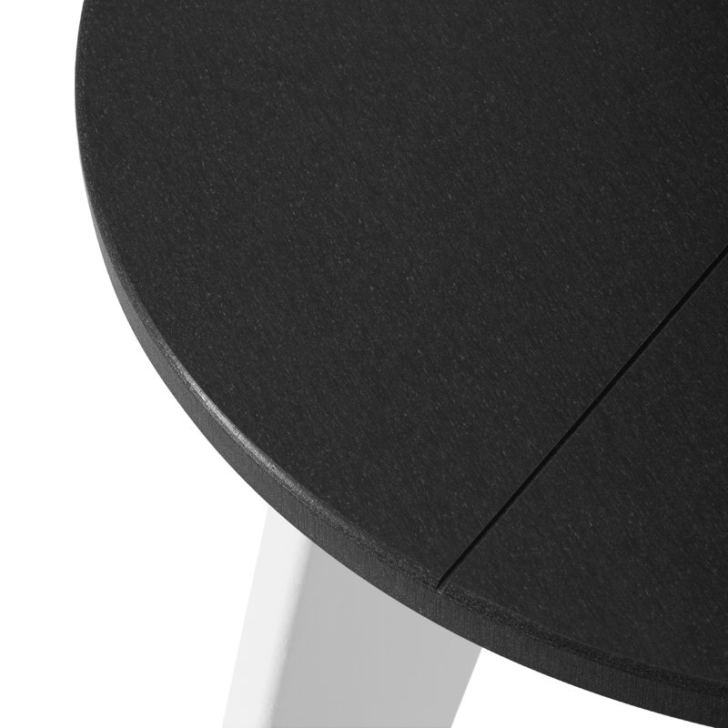 Outdoor Round 18" End Table, White, Gray