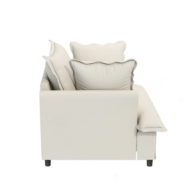 Comfortable Oversized Single Seat Sofa For Various Rooms, Stylish And Relaxing, Beige Chenille