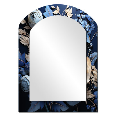 Ranunculus Bouquet I - Ranunculus Asymmetrical Large Mirror, Traditional Arch Decorative Wall Mirror, Printed Metal Art