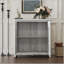 Buffet gris avec portes en miroir en acrylique et motifs découpés en papillon