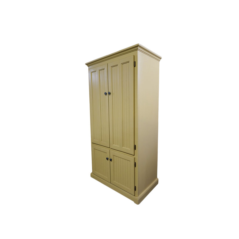 Bureau armoire en bois massif Neasa, Jaune Cupola