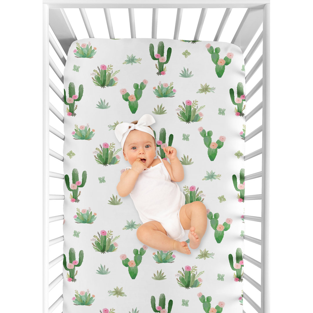 Cactus Floral Fitted Crib Sheet Sweet Jojo Designs