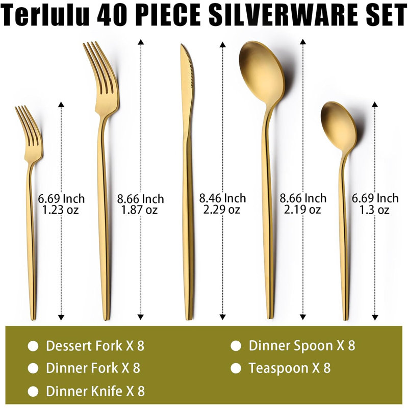 Golden Cutlery Set