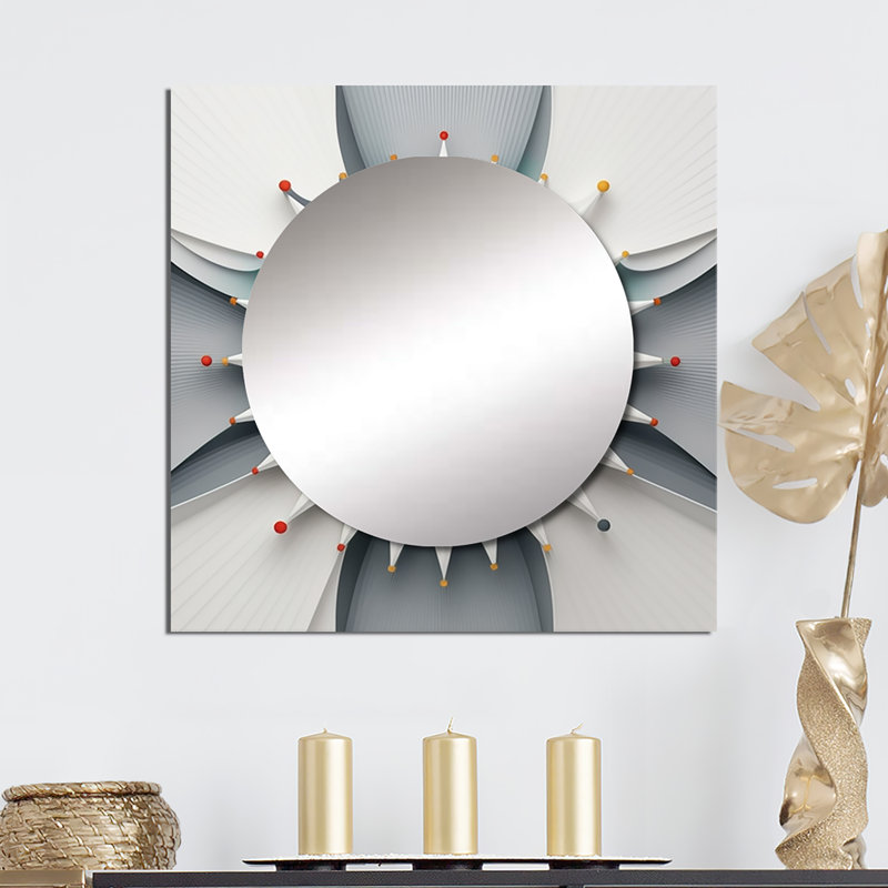 Mirosava - Décoration murale abstraite à spirales carrées pour chambre à coucher, 36 po x 36 po