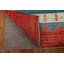 Tapis unique en laine noué à la main 6 pi 6 po x 9 pi 7 po nouvel âge en rouge / bleu sarcelle / crème