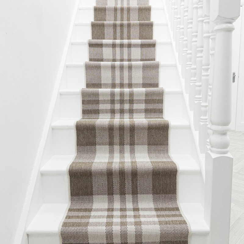 Stair Runner Chequered Flatweave Area Rug, Runner 60 x 600 cm