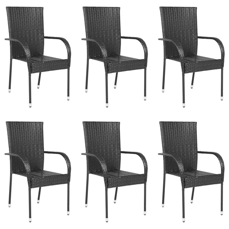Alirra Stackable Outdoor Patio Dining Armchair, Black