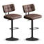 Tabourets de bar pivotants de 19,3 po de largeur, recouverts de similicuir, hauteur de comptoir réglable, avec repose-pieds, coussin épais et dossier incurvé (ensemble de 2)-1698309268