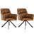 Mid-Century Modern Faux Leather Upholstered Swivel Dining Chairs, Accent Armchairs With Metal Legs -1595201890