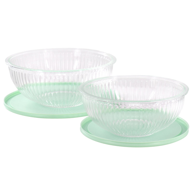Glass Food Storage - Set of 2 Containers and 2 Lids