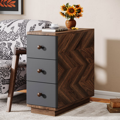3-drawer Wood End Table