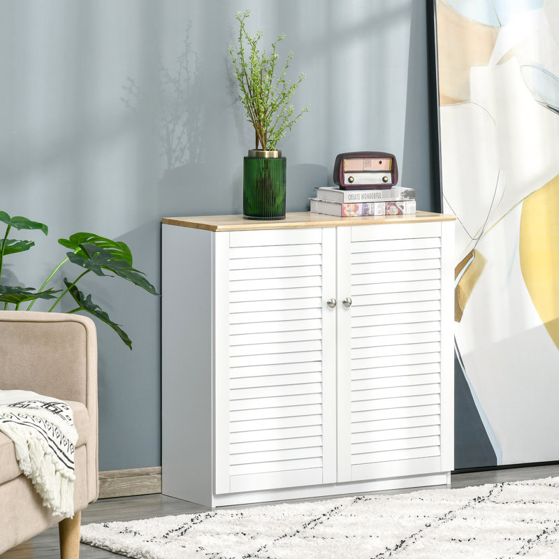 Armoire de cuisine, buffet avec caractéristiques pratiques - blanc, tablettes intérieures ajustables