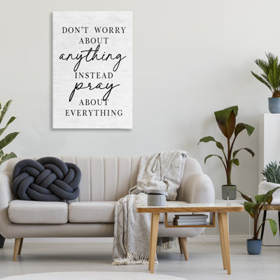 Pray Instead Of Worry Canvas, design by Lettered and Lined