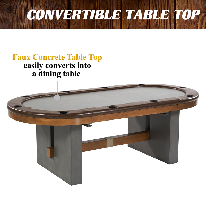 Barrington Urban 10-Player Texas Hold'em Poker Table with Dining Tabletop