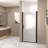 Shower Door  - Matte Black Aluminum Frame Material, Half Frame,1/4"(6Mm) Tempered Glass Explosion Proof Film-122071499