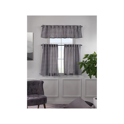  Gingham Pointed Kitchen Curtain
