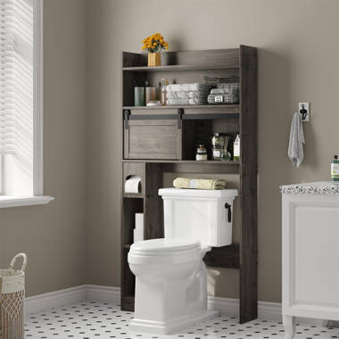 Mainstays Bathroom Storage Linen Tower with Concealed Storage and