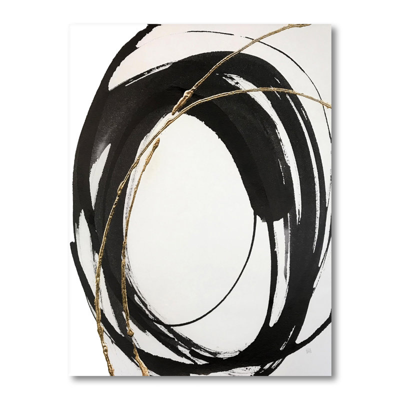 Gold Glamour Circle I - Reproduction d'art sur toile tendue, H 40 po x l 30 po x 1,5 po